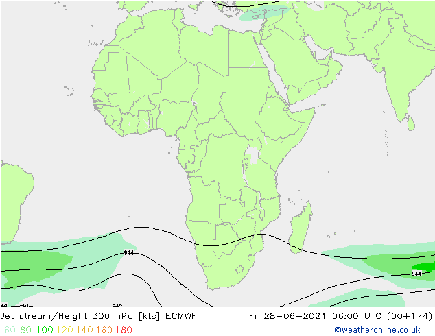 Jet stream/Height 300 hPa ECMWF Fr 28.06.2024 06 UTC