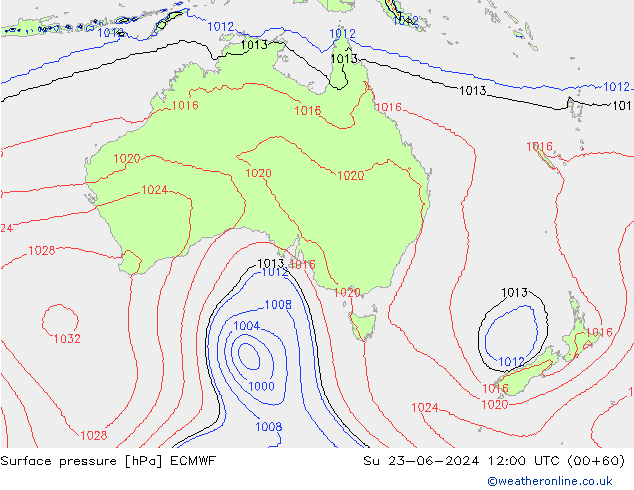 ciśnienie ECMWF nie. 23.06.2024 12 UTC