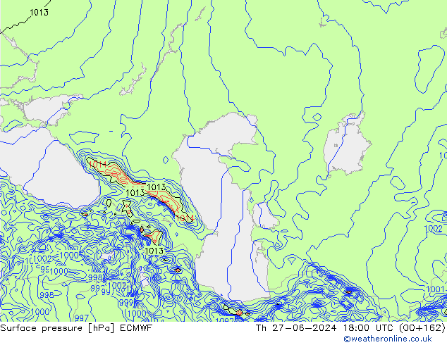 pression de l'air ECMWF jeu 27.06.2024 18 UTC