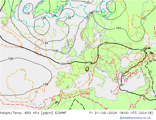 Height/Temp. 850 hPa ECMWF pt. 21.06.2024 18 UTC