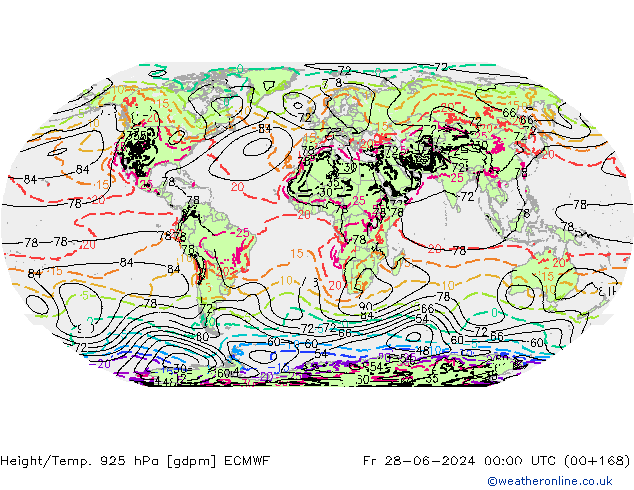 Yükseklik/Sıc. 925 hPa ECMWF Cu 28.06.2024 00 UTC