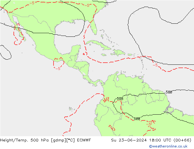 Height/Temp. 500 hPa ECMWF Dom 23.06.2024 18 UTC