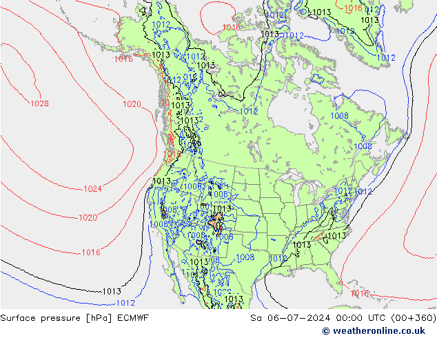 Luchtdruk (Grond) ECMWF za 06.07.2024 00 UTC