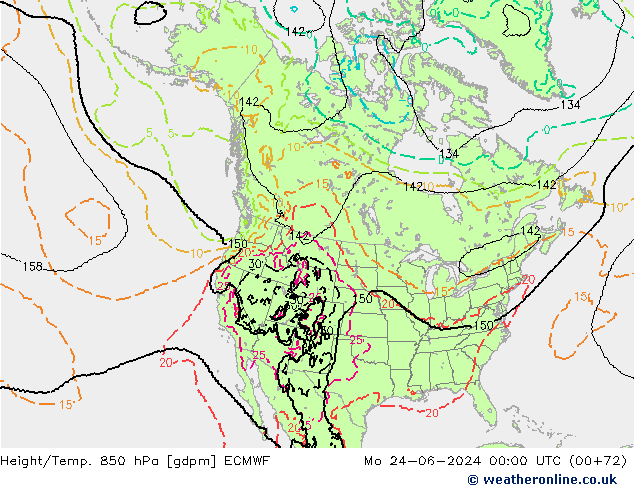 Hoogte/Temp. 850 hPa ECMWF ma 24.06.2024 00 UTC