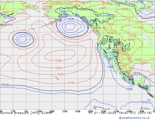 Yer basıncı ECMWF Cu 21.06.2024 18 UTC