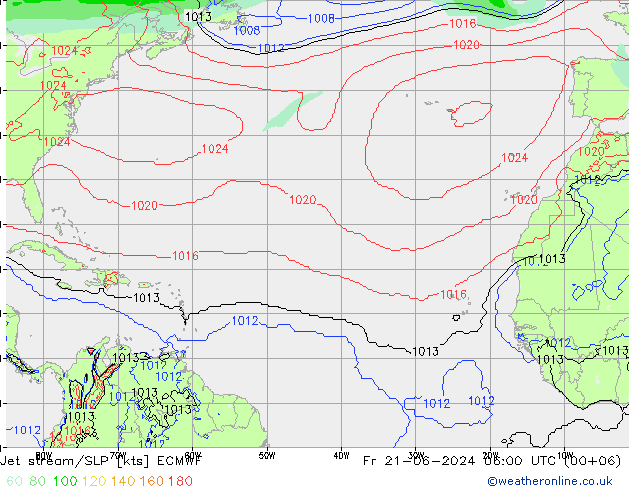 Courant-jet ECMWF ven 21.06.2024 06 UTC