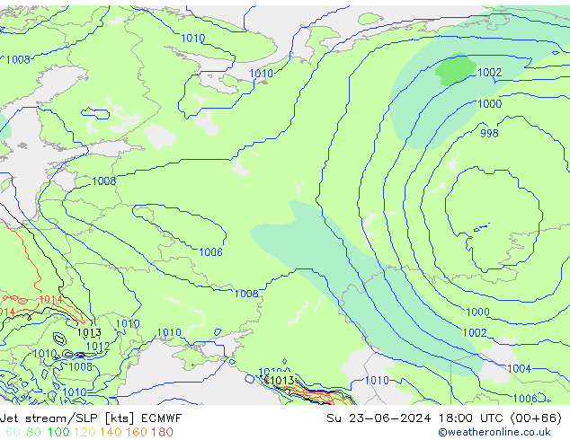 Prąd strumieniowy ECMWF nie. 23.06.2024 18 UTC