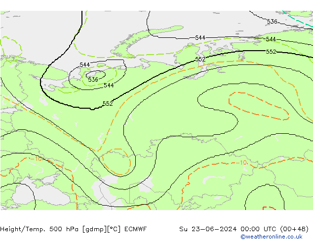 Yükseklik/Sıc. 500 hPa ECMWF Paz 23.06.2024 00 UTC