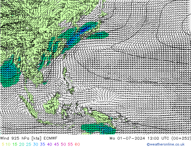 Wind 925 hPa ECMWF Mo 01.07.2024 12 UTC