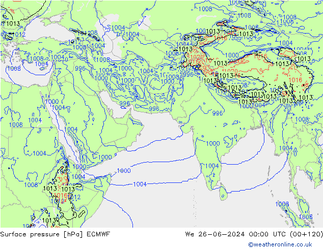 приземное давление ECMWF ср 26.06.2024 00 UTC