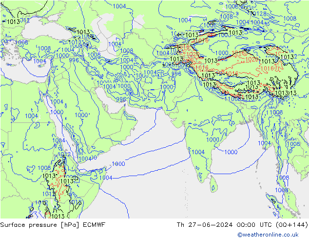 pression de l'air ECMWF jeu 27.06.2024 00 UTC