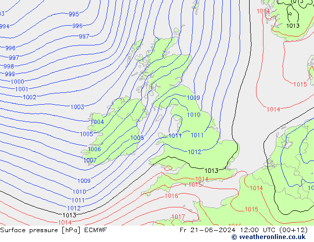 Surface pressure ECMWF Fr 21.06.2024 12 UTC