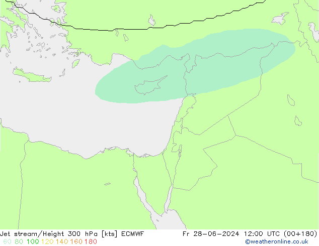 Corriente en chorro ECMWF vie 28.06.2024 12 UTC