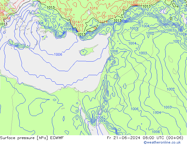 pression de l'air ECMWF ven 21.06.2024 06 UTC