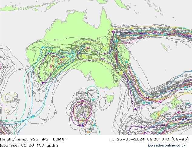 Height/Temp. 925 гПа ECMWF вт 25.06.2024 06 UTC