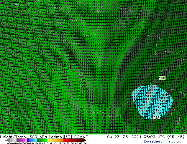 Géop./Temp. 500 hPa ECMWF dim 23.06.2024 06 UTC