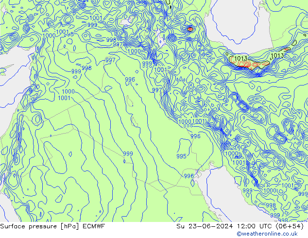 Yer basıncı ECMWF Paz 23.06.2024 12 UTC