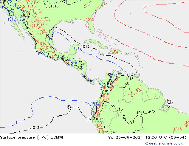 Yer basıncı ECMWF Paz 23.06.2024 12 UTC