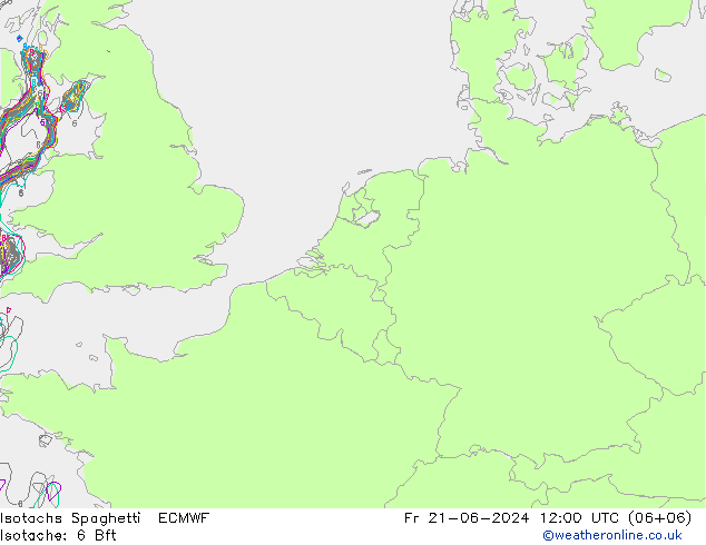 Isotachs Spaghetti ECMWF пт 21.06.2024 12 UTC