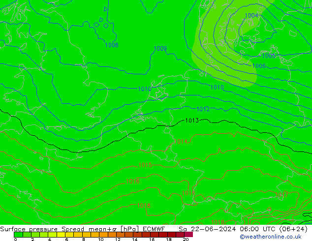 Yer basıncı Spread ECMWF Cts 22.06.2024 06 UTC