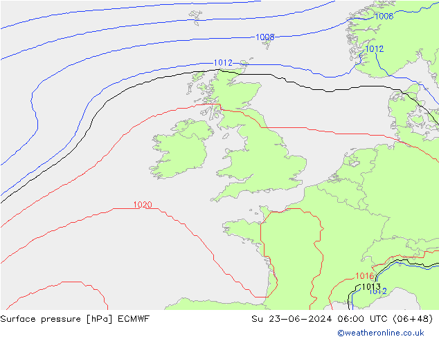 ciśnienie ECMWF nie. 23.06.2024 06 UTC