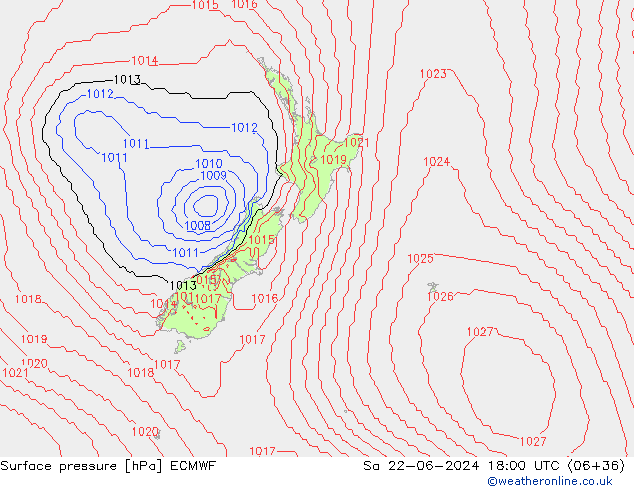 Yer basıncı ECMWF Cts 22.06.2024 18 UTC