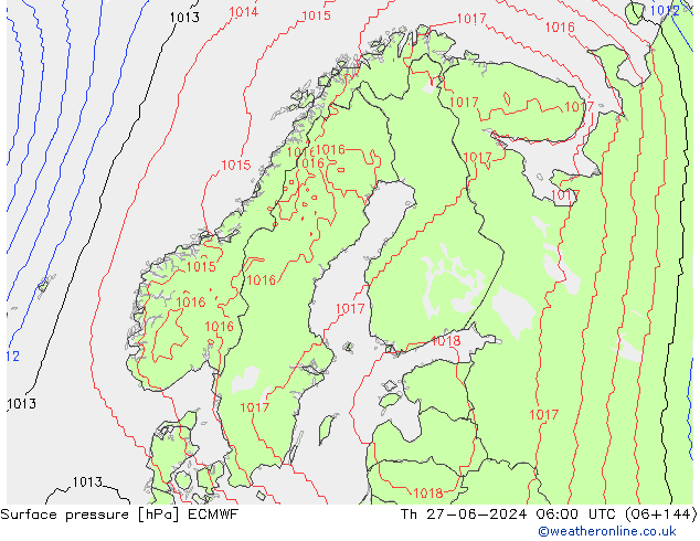 Yer basıncı ECMWF Per 27.06.2024 06 UTC