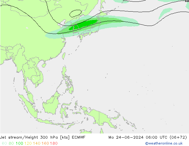 Jet stream ECMWF Seg 24.06.2024 06 UTC