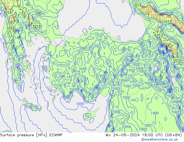 pression de l'air ECMWF lun 24.06.2024 18 UTC