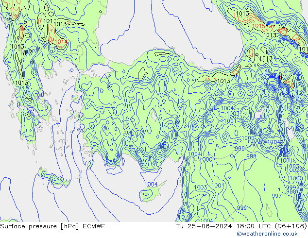 ciśnienie ECMWF wto. 25.06.2024 18 UTC