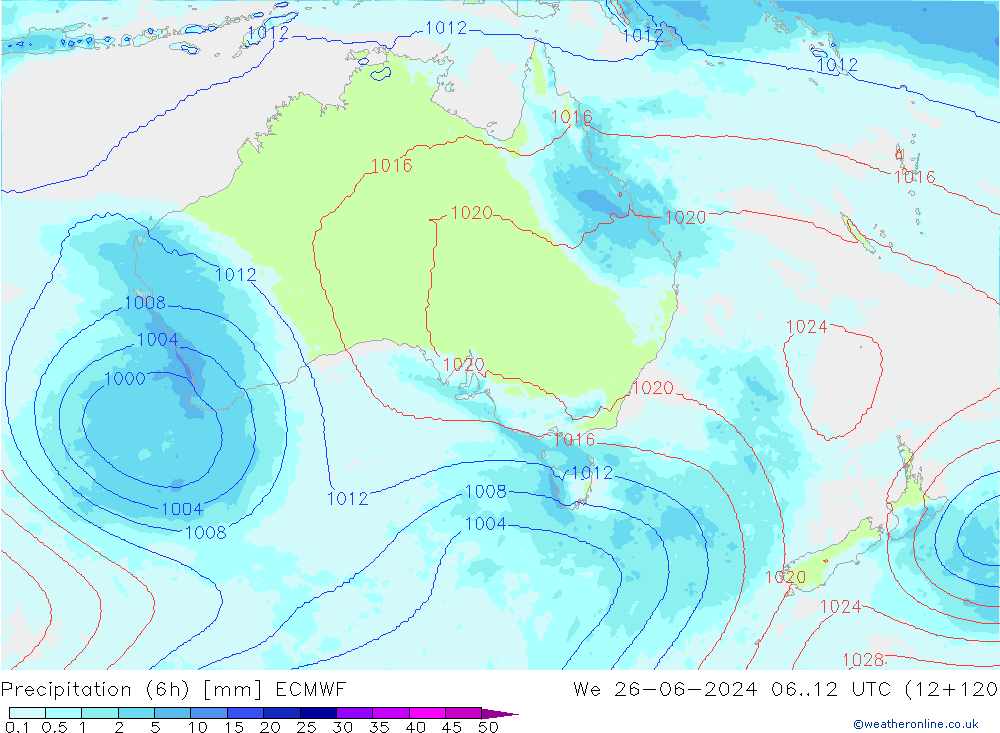 Yağış (6h) ECMWF Çar 26.06.2024 12 UTC