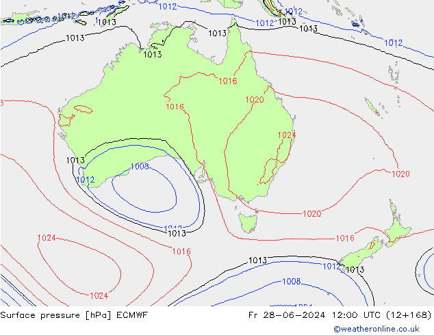 Yer basıncı ECMWF Cu 28.06.2024 12 UTC