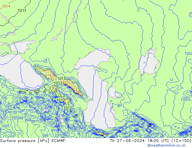 Luchtdruk (Grond) ECMWF do 27.06.2024 18 UTC