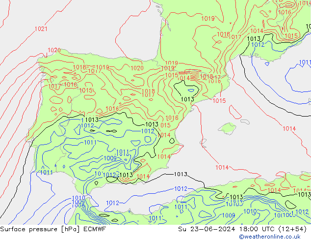 ciśnienie ECMWF nie. 23.06.2024 18 UTC