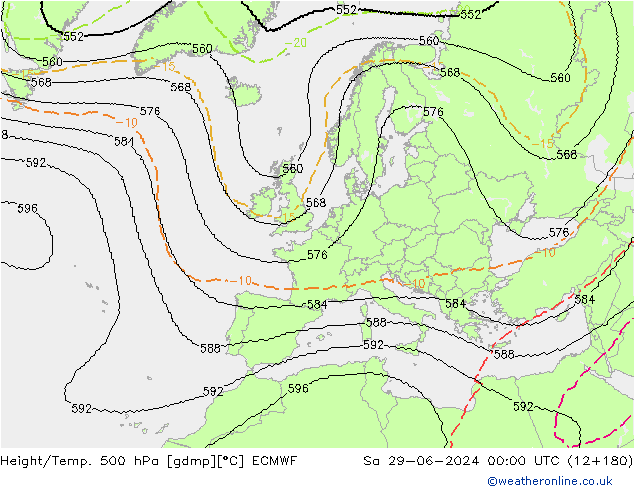 Height/Temp. 500 hPa ECMWF  29.06.2024 00 UTC