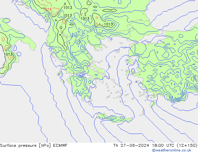 pression de l'air ECMWF jeu 27.06.2024 18 UTC