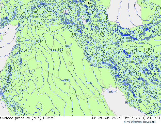 Yer basıncı ECMWF Cu 28.06.2024 18 UTC