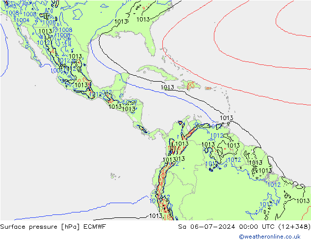 pressão do solo ECMWF Sáb 06.07.2024 00 UTC