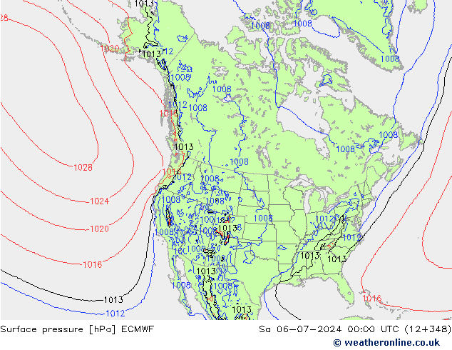 pressão do solo ECMWF Sáb 06.07.2024 00 UTC