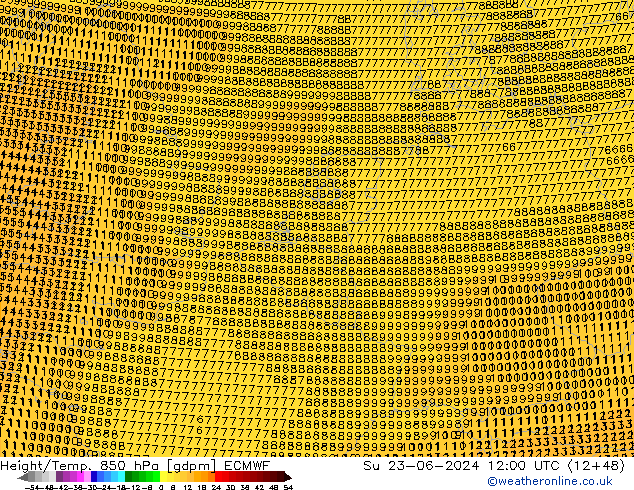 Height/Temp. 850 hPa ECMWF Su 23.06.2024 12 UTC