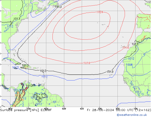 Surface pressure ECMWF Fr 28.06.2024 06 UTC