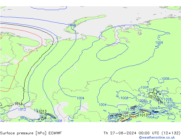 Luchtdruk (Grond) ECMWF do 27.06.2024 00 UTC