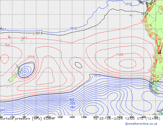 Presión superficial ECMWF mar 25.06.2024 12 UTC