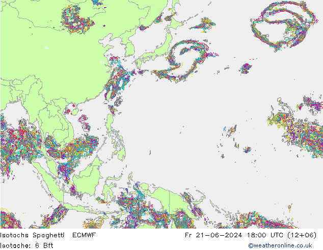 Isotachs Spaghetti ECMWF Sex 21.06.2024 18 UTC