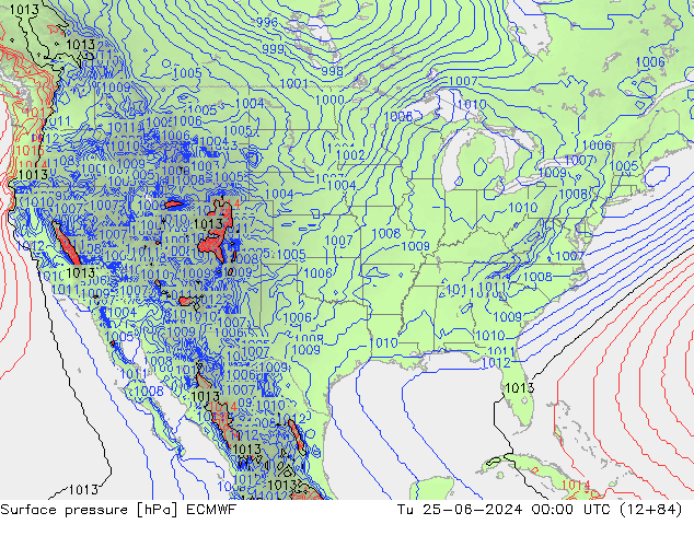 pression de l'air ECMWF mar 25.06.2024 00 UTC