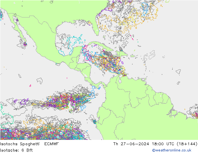 Eşrüzgar Hızları Spaghetti ECMWF Per 27.06.2024 18 UTC