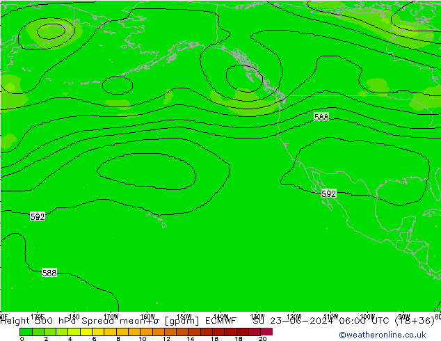 Height 500 hPa Spread ECMWF Su 23.06.2024 06 UTC