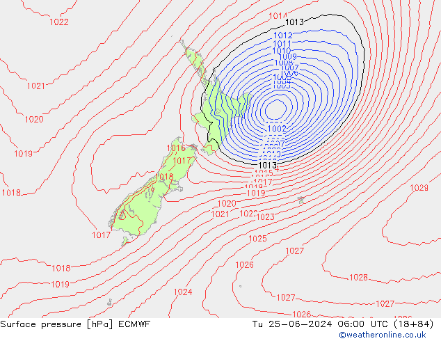 pression de l'air ECMWF mar 25.06.2024 06 UTC