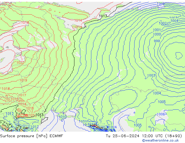 приземное давление ECMWF вт 25.06.2024 12 UTC