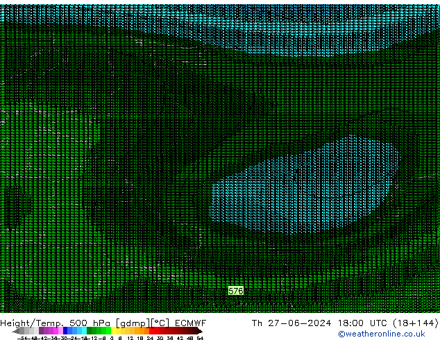 Height/Temp. 500 hPa ECMWF  27.06.2024 18 UTC